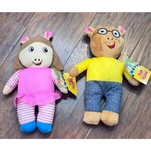 NEW Plush D.W. & Arthur PBS Kid's Show Stuffed Animals Plush Doll Toy Aardvark